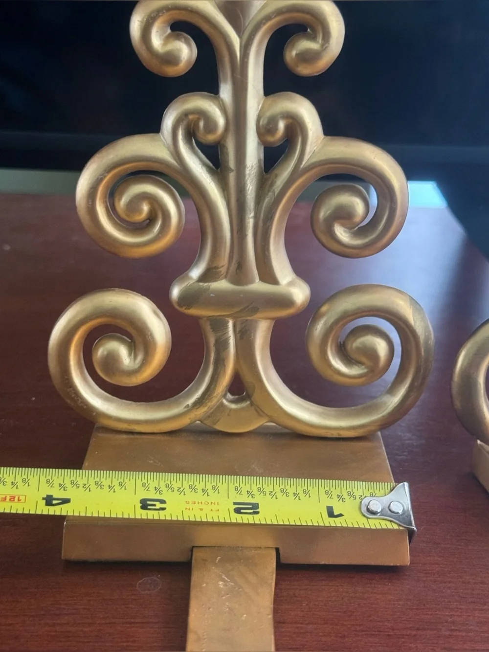 4 Beautiful Pier 1 Imports Gold Tone Stocking Hangers Ornate Feature Heavyweight